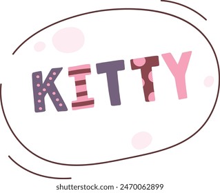 Pegatina de letras de gatito Ilustración vectorial