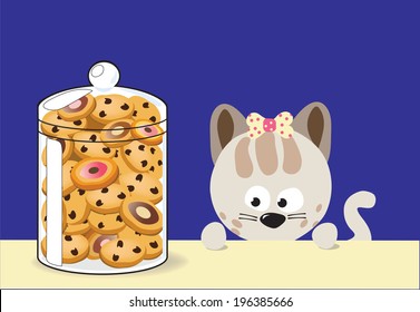 Kitty likes cookies