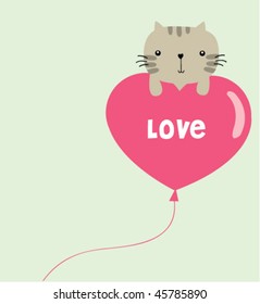 Kitty on love balloon 1