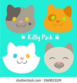 Kitty pack contains four different kitty heads.