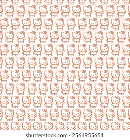 Kitty pattern design with background