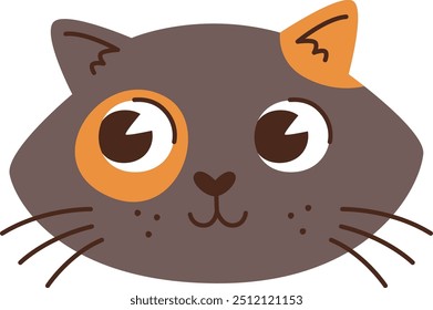 Kitty Portrait Hand Drawn Vector Illustration