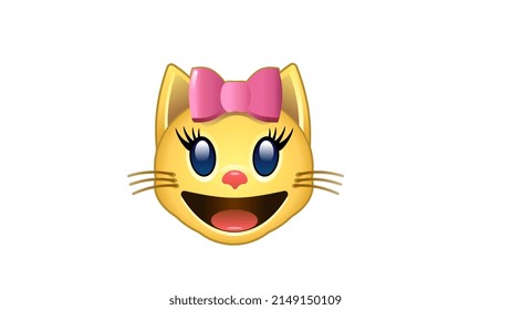 Kitty-Lächeln Web-Emoji Gesicht