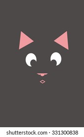 Kitty is staring at its nose