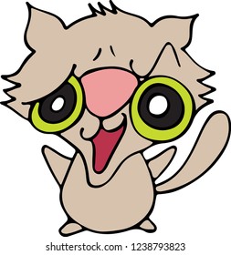 Kitty with a strange facial expression