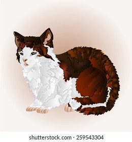 Kitty three color sitting vector illustration