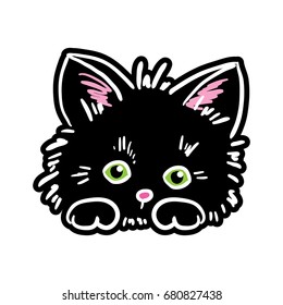 Kitty, vector icon, patch
