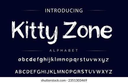 Kitty Zone brush stroke handwritten alphabet vector sans serif font design