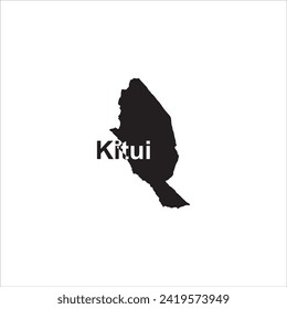 Kitui Kenya Karte und schwarzes Buchstabendesign auf weißem Hintergrund