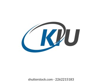 KIU letter creative modern elegant swoosh logo design