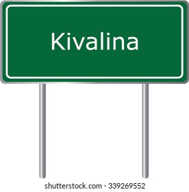 Kivalina , Alaska , road sign green vector illustration, road table, USA city