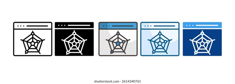 Kiviat Diagram Icon Set Multiple Style Collection