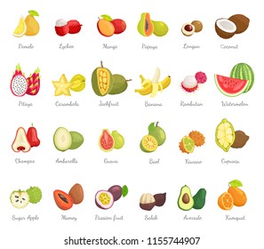 Collection 35 Fruits Icons This Set Stock Vector (Royalty Free) 1294157377