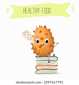 Kiwano fruit cute funny cheerful characters with different poses and emotions. Natural vitamin antioxidant detox food collection. Vector hand drawn illistration.
