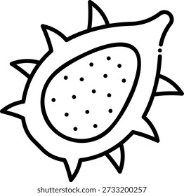 Kiwano Melon Outline Vector Illustration