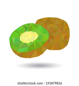 Kiwi abstract isolated on a white background. Polygonal