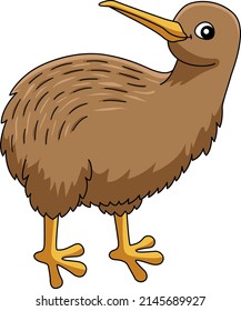 Kiwi Animal Cartoon Colored Clipart Illustration