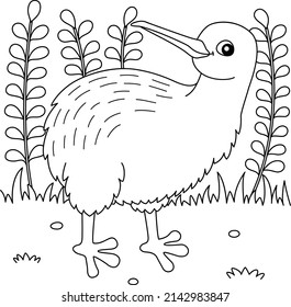 Kiwi Animal Coloring Page for Kids