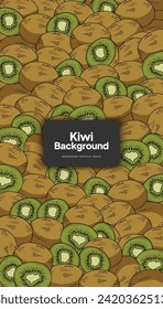 Kiwi background illustration, tropical fruit design background for social media post