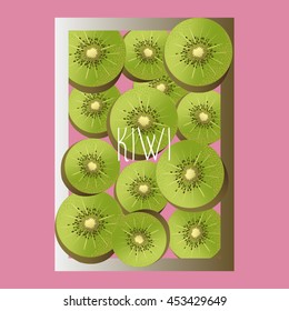 kiwi background.Cute vector illustration for postcards, posters, banners.fruit