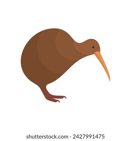 Kiwi bird animal flat style vector illustration