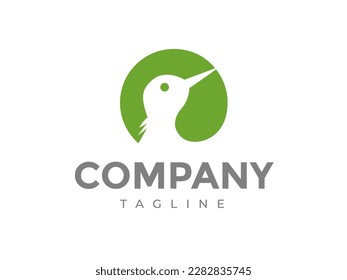 kiwi bird in circle cute logo design template for brand business company