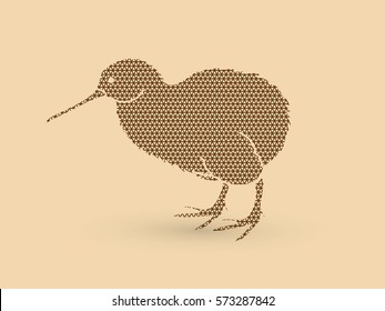 Kiwi bird designed using geometric pattern graphic vector.