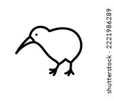 kiwi bird doodle icon, vector illustration