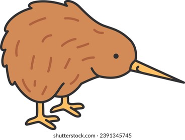 Kiwi bird flat icon. Vector illustration of kiwi bird.