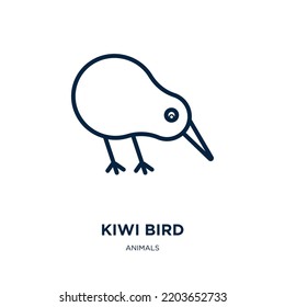 kiwi bird icon from animals collection. Thin linear kiwi bird, kiwi, bird outline icon isolated on white background. Line vector kiwi bird sign, symbol for web and mobile