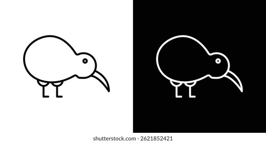 Kiwi bird icon concept stroke on white background