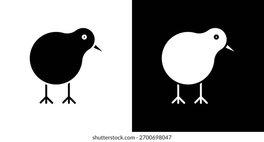 Kiwi conceito de design de ícone de pássaro. ícones planos de vetor
