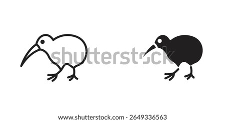 Kiwi bird icon Design Illustrations. editable web icons