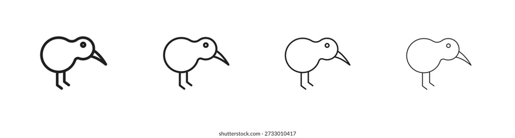 Modelo de design de ícone de pássaro Kiwi para elemento de interface do usuário móvel e Web