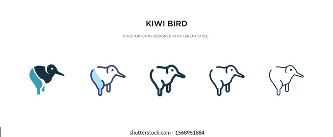kiwi bird icon in different style vector illustration. two colored and black kiwi bird vector icons designed in filled, outline, line and stroke style can be used for web, mobile, ui