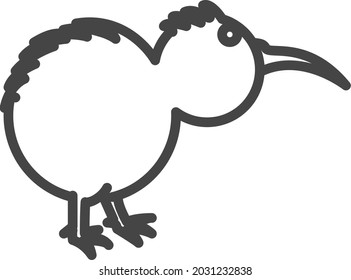 Icono de pájaro Kiwi. Juego de iconos de caída . Estilo de línea 