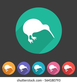 Kiwi bird icon flat web sign symbol logo label set