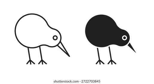 Kiwi ícone pássaro isolado vetor Ilustração. Pictograma vetorial para web e app