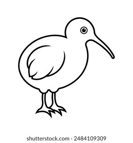 kiwi bird icon line art