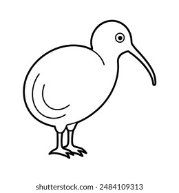 kiwi bird icon line art