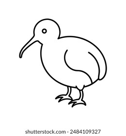 kiwi bird icon line art