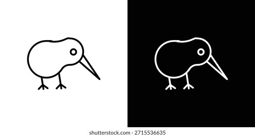 Kiwi bird icon in line design. Editable stroke icons.