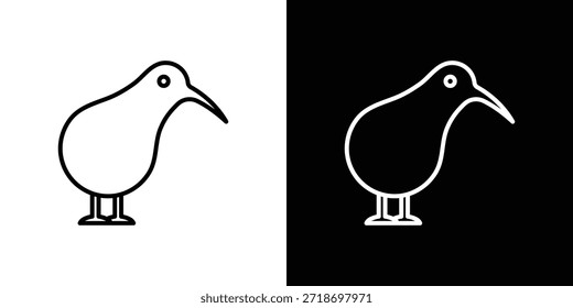 Elemento del logotipo del icono del pájaro del kiwi. Ilustración vectorial. EPS10