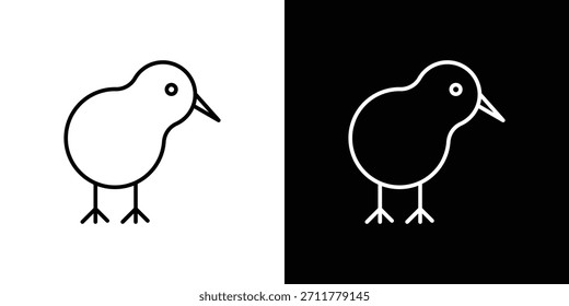 Kiwi bird icon outline. Vector isolated pictogram for web