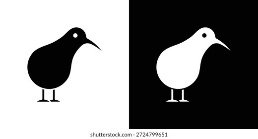 Kiwi Vogel Symbol Silhouette Vektor flache Illustration Design Pack.