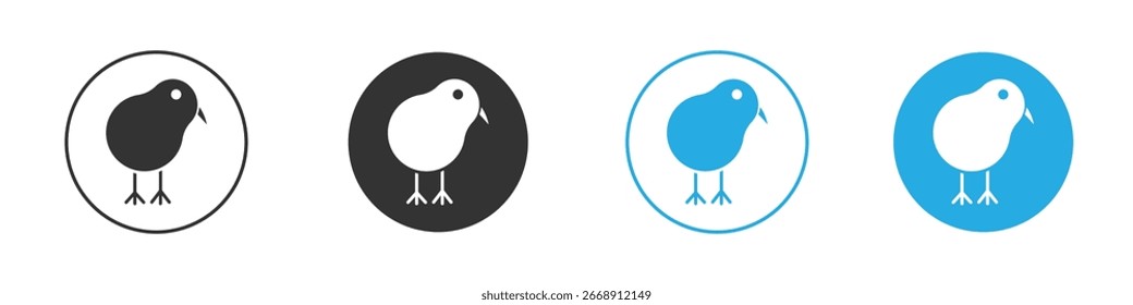 Kiwi bird icon, simple flat style, illustration, logo sign symbol pictogram template, for ui or ux.