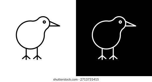 Icono de pájaro kiwi. Símbolo plano simple. Ilustración de pictograma de contorno negro perfecto