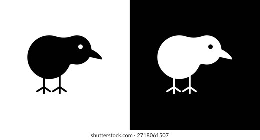 Icono de pájaro kiwi. Pictograma simple de alta calidad. Estilo sólido moderno