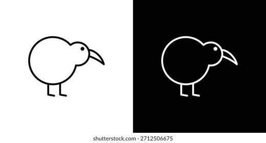 Icono de pájaro kiwi en estilo lineal simple.