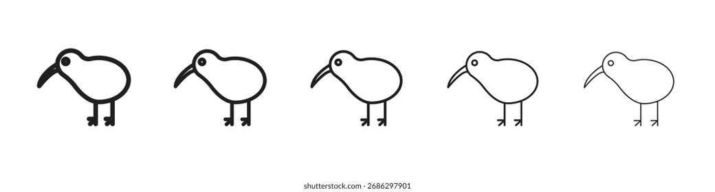 Kiwi pássaro ícone conjunto simples vetor. Ilustração gráfica